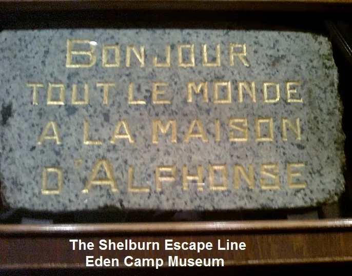 Shelburn Escape Line stone at Eden Camp Museum