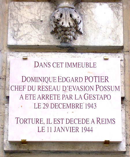 Memorial plaque to Dominique Edgard Potier in Reims