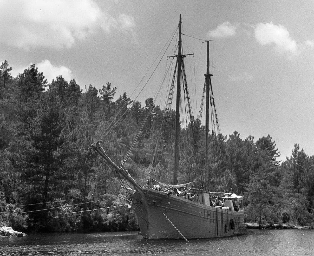 Caique moored in the Aegean