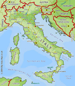 Italy and Neighbors Map