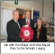 Ian with the Mayor and Vice-Mayor before the wreath laying