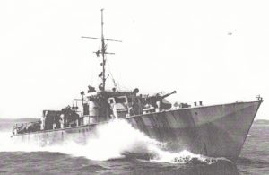 Royal Navy motor gun boat at sea