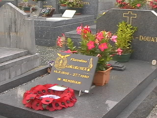 Florentino Goicoechea’s grave at Socoa Cemetery