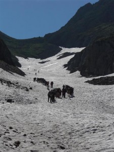 Walkers pausing along the Le Chemin de la Liberté trail