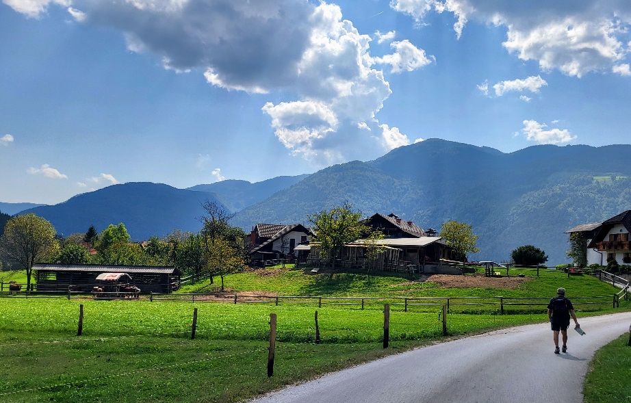 Mountain village landscape along the Crow’s Flight Trail